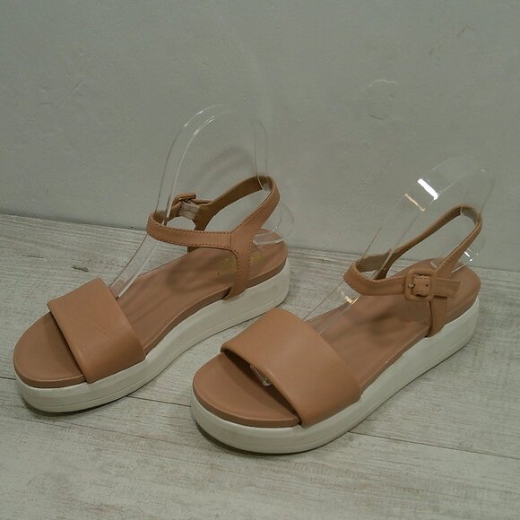 Franco Sarto Karlene Nude Platform Leather Sandals Size 6M - Picture 10 of 11